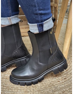 Bottines femme cuir Kaporal Jelly noires