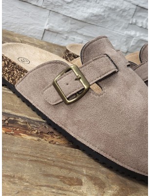 Sabots homme daim basic Meyer taupe