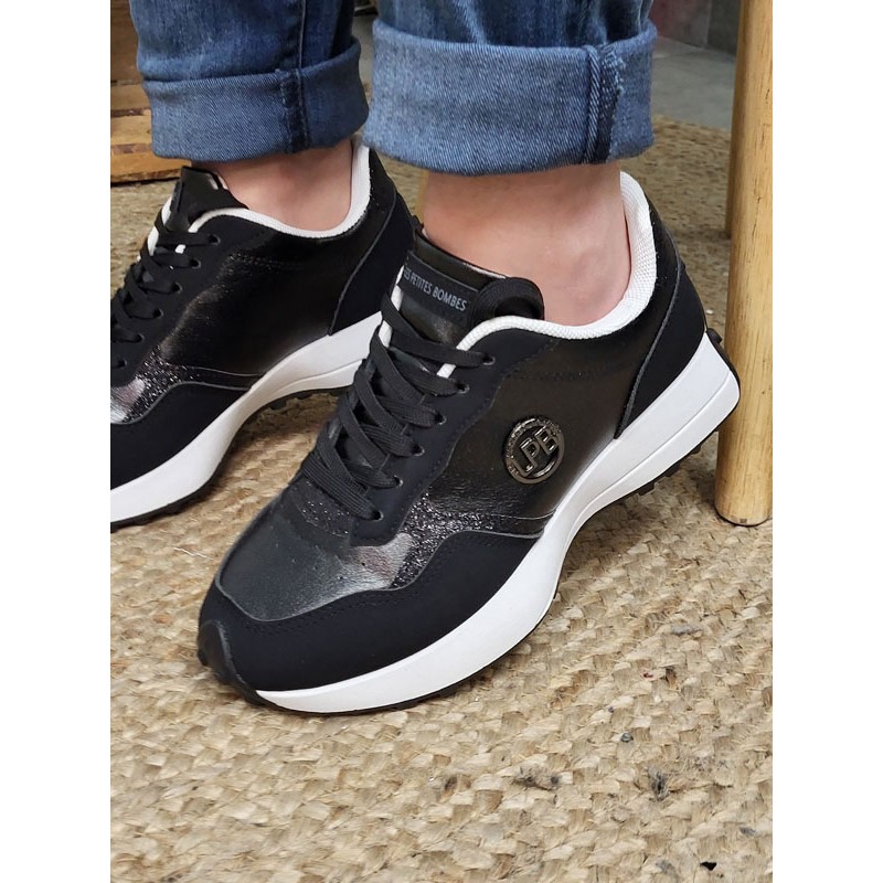Baskets femme sneakers LPB Ilma noires