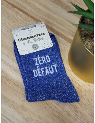 Chaussettes à paillettes "zéro défaut" bleues