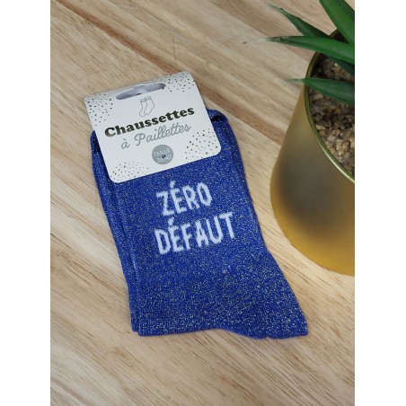 Chaussettes à paillettes "zéro défaut" bleues