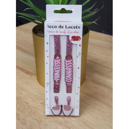 Lacets à paillettes "princesse connasse" roses
