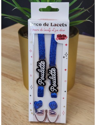 Lacets à paillettes "poulette" bleus