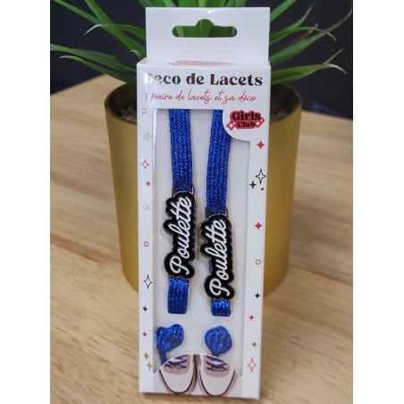 Lacets à paillettes "poulette" bleus