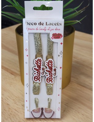 Lacets à paillettes "bichette club" dorés
