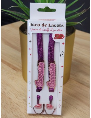 Lacets à paillettes "connasse" violet