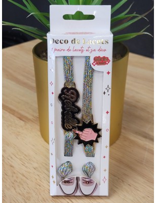 Lacets à paillettes "rebelle" multicolores