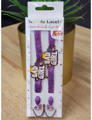 Lacets à paillettes "bad girl" violets