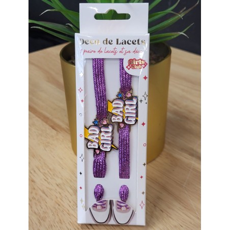 Lacets à paillettes "bad girl" violets