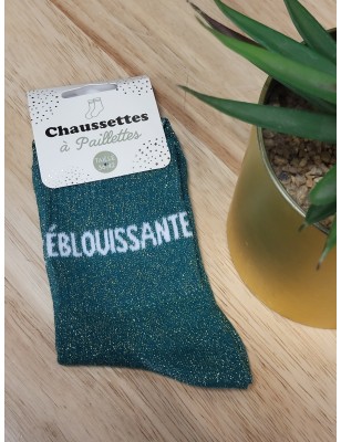 Chaussettes à paillettes "éblouissante" vertes
