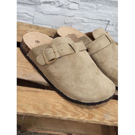 Sabots femme daim basic Morella taupe