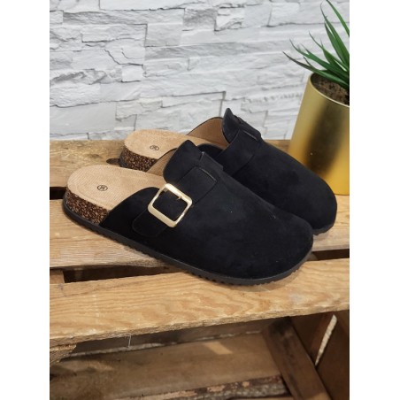 Sabots femme daim basic Morella noirs