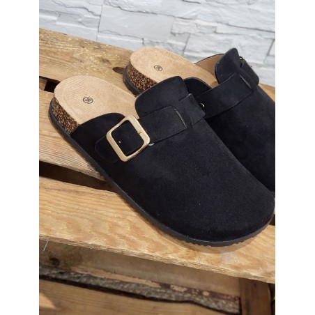 Sabots femme daim basic Morella noirs