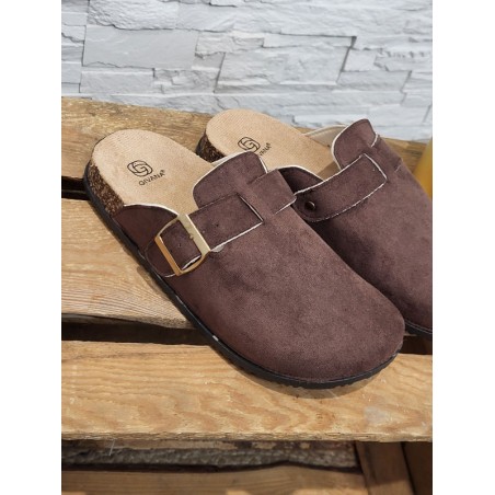 Sabots femme daim basic Loella marron