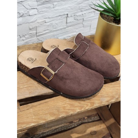 Sabots femme daim basic Loella marron