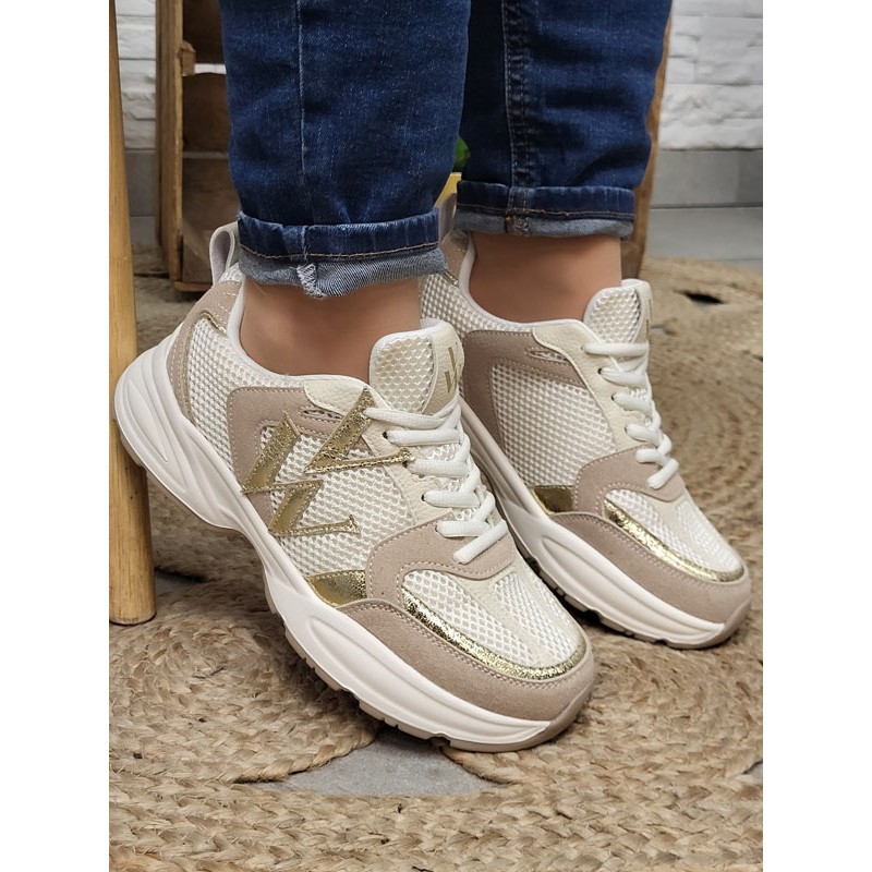 Baskets femme sneakers Vanessa Wu Jillian beiges