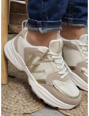 Baskets femme sneakers Vanessa Wu Jillian beiges