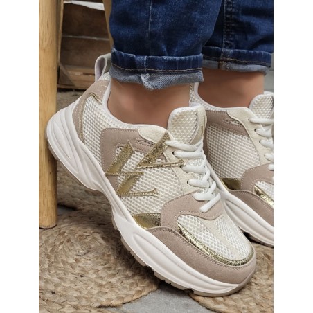 Baskets femme sneakers Vanessa Wu Jillian beiges