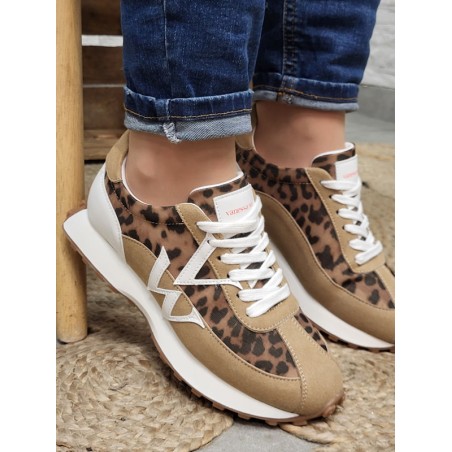 Baskets femme sneakers Vanessa Wu Flow initials léopard