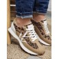 Baskets femme sneakers Vanessa Wu Flow initials léopard