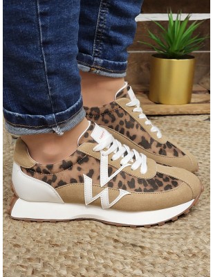 Baskets femme sneakers Vanessa Wu Flow initials léopard