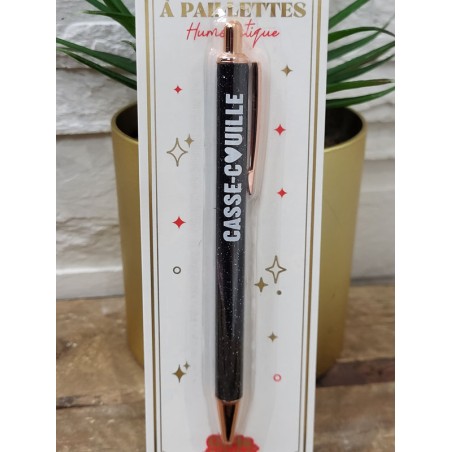 Stylo à paillettes "casse-couille" noir