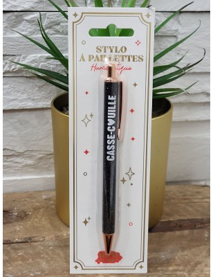 Stylo à paillettes "casse-couille" noir