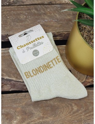 Chaussettes à paillettes "blondinette" dorées