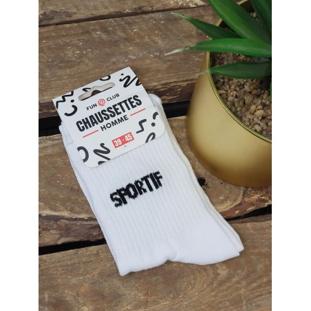 Chaussettes homme "sportif" blanches