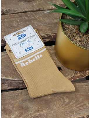 Chaussettes homme "rebelle" beiges