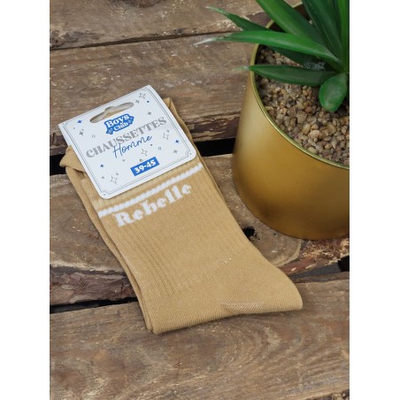 Chaussettes homme "rebelle" beiges