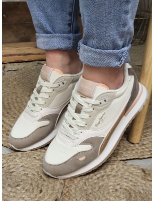 Baskets femme Pepe Jeans Bexley city blanches