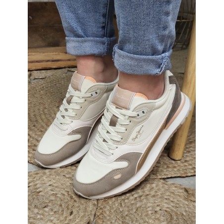 Baskets femme Pepe Jeans Bexley city blanches