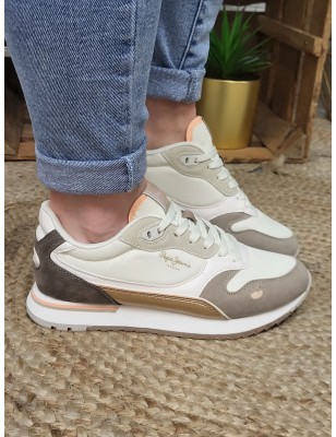 Baskets femme Pepe Jeans Bexley city blanches