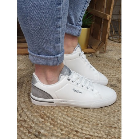 Baskets femme Pepe Jeans Kenton campus blanches