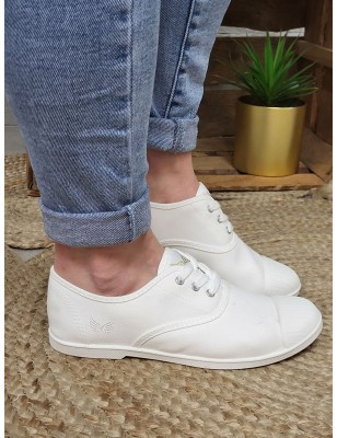 Baskets femme toile Kaporal Foly blanches