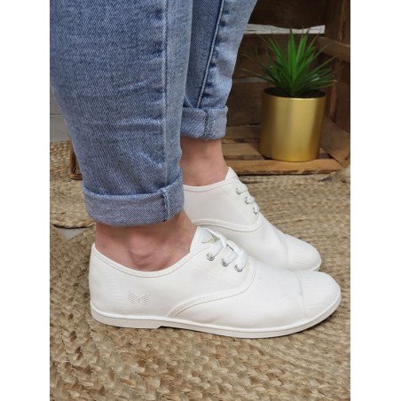 Baskets femme toile Kaporal Foly blanches