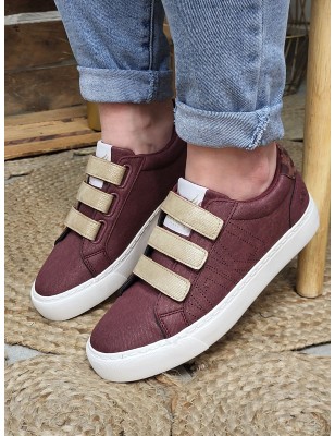 Baskets femme scratchs Kaporal Tippyk bordeaux