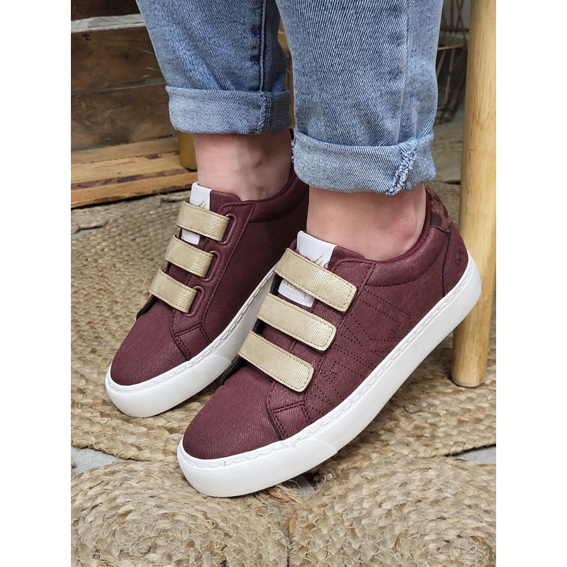 Baskets femme scratchs Kaporal Tippyk bordeaux