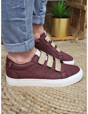 Baskets femme scratchs Kaporal Tippyk bordeaux