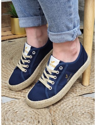 Baskets femme toile Kaporal Biorgaty marine