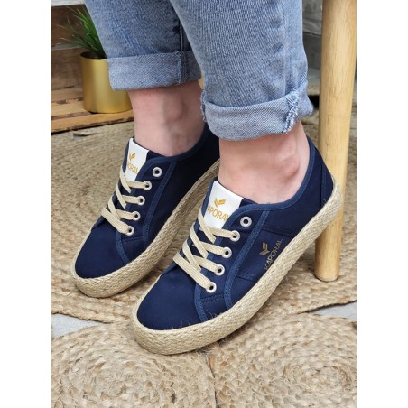 Baskets femme toile Kaporal Biorgaty marine