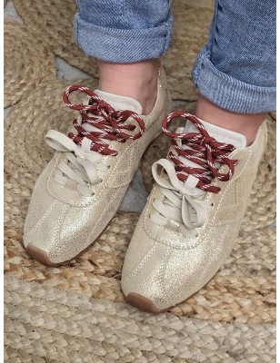 Baskets femme cuir Victoria Aster dorées