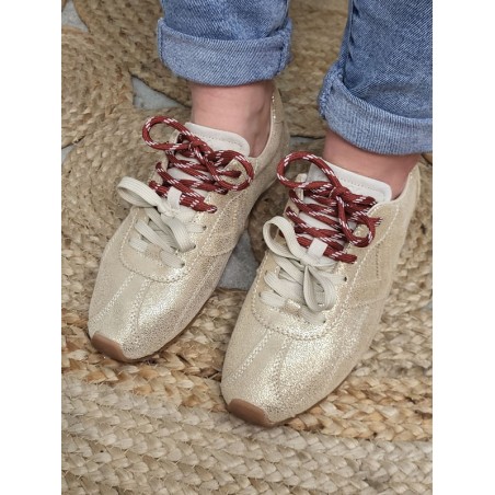 Baskets femme cuir Victoria Aster dorées