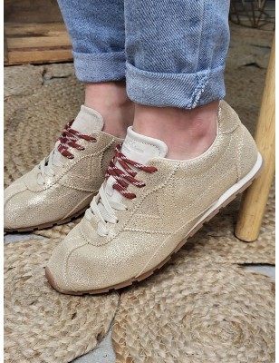 Baskets femme cuir Victoria Aster dorées