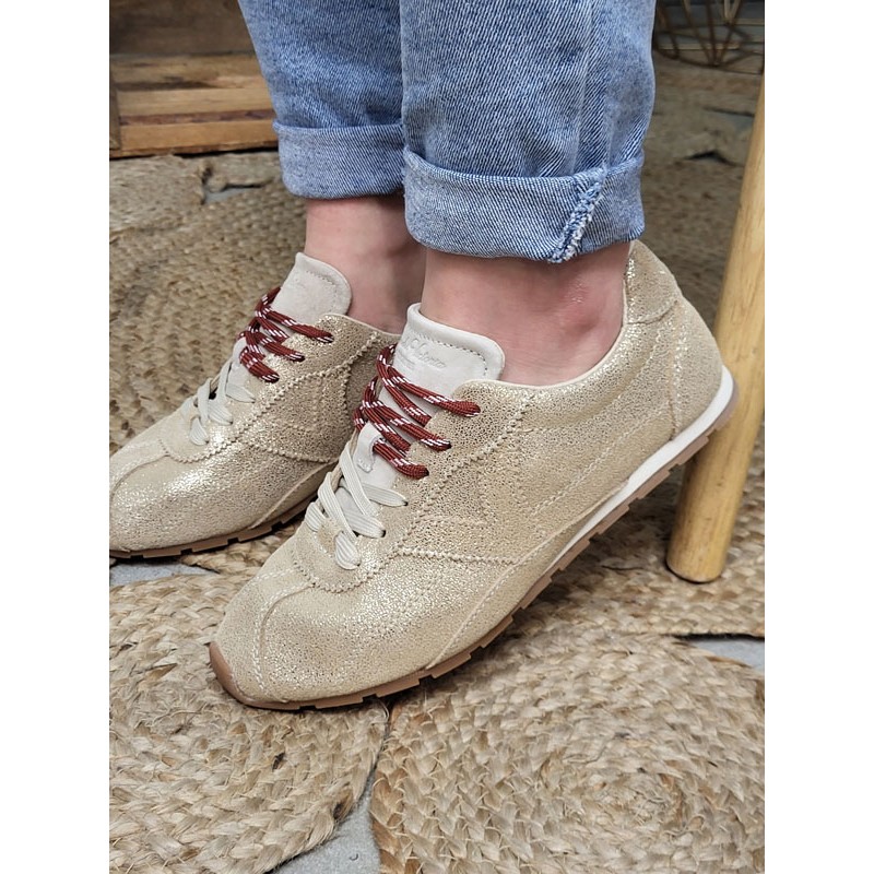 Baskets femme cuir Victoria Aster dorées