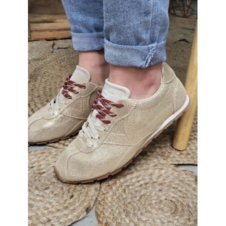 Baskets femme cuir Victoria Aster dorées