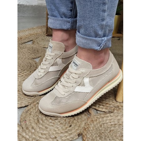 Baskets femme cuir Victoria Aster dorées