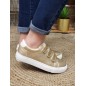 Baskets femme scratchs Kaporal Tippyk dorées