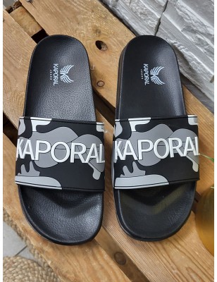 Claquettes homme Kaporal Doral noires et grises